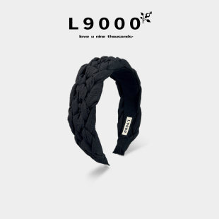 L9000 黑色 巴黎复古麻花发箍女2026年编织发饰高颅顶减龄头箍新款