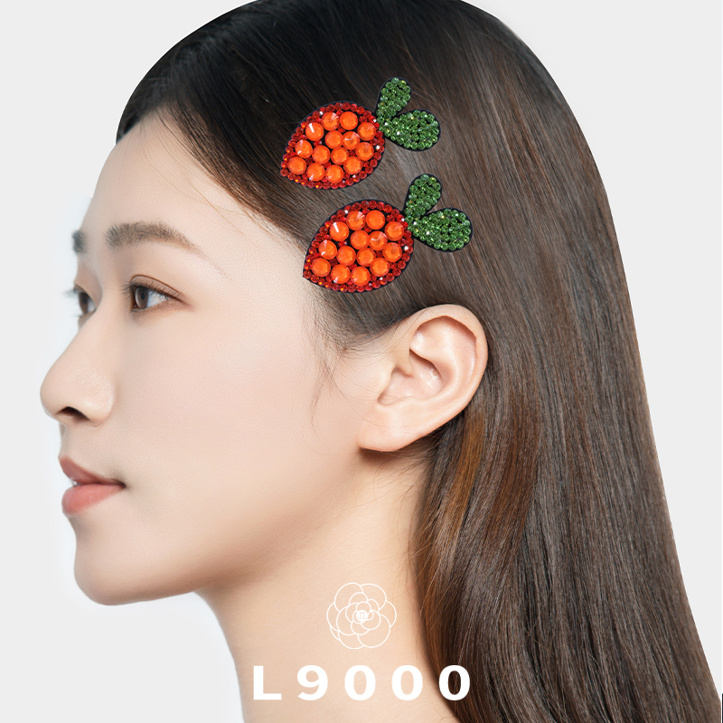 L9000/精致可爱胖胡萝卜发夹精致高级感重工奥钻BB夹小众气质头饰