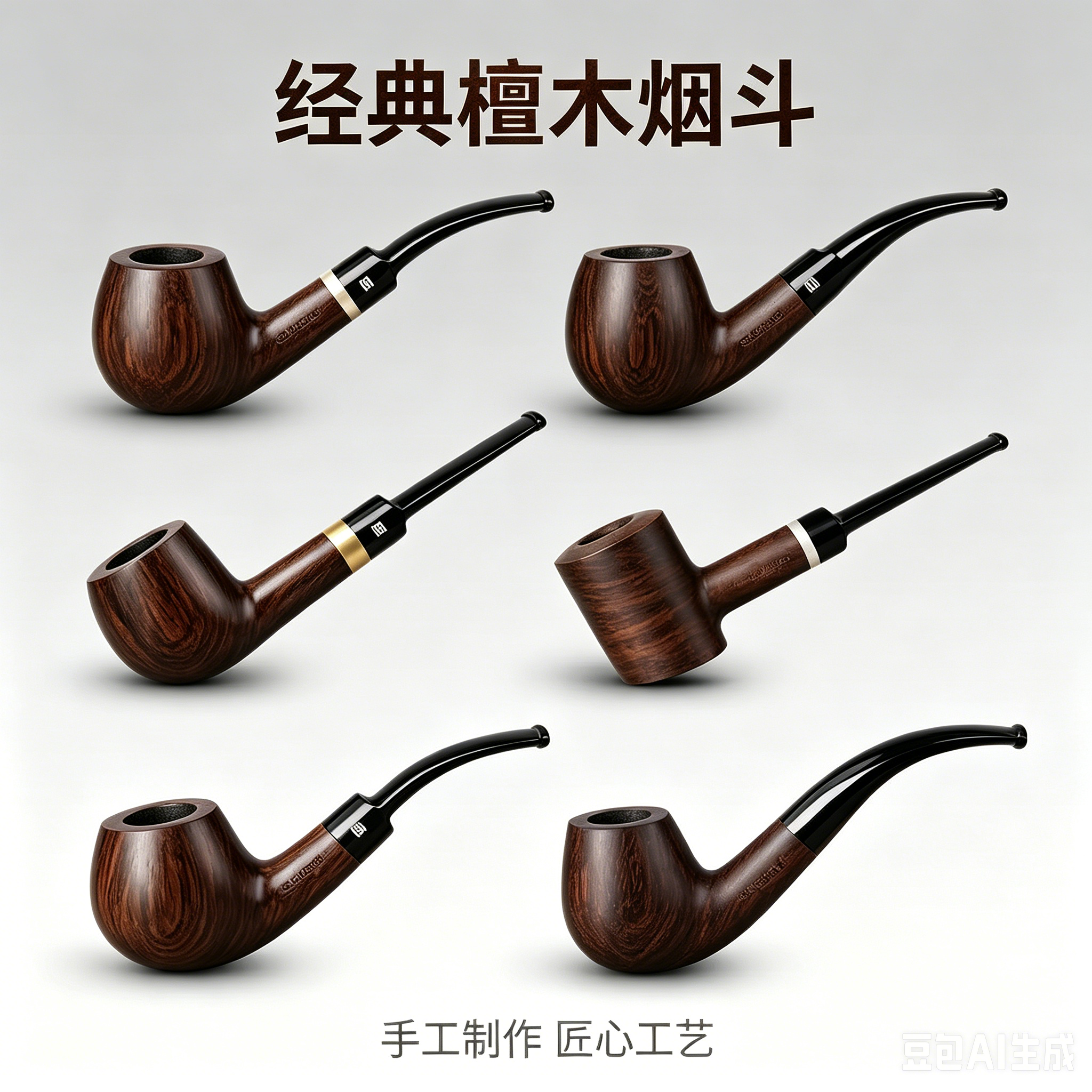 oldfox-老狐狸黑檀木烟斗9mm 滤芯烟具男士实木手工实木烟斗