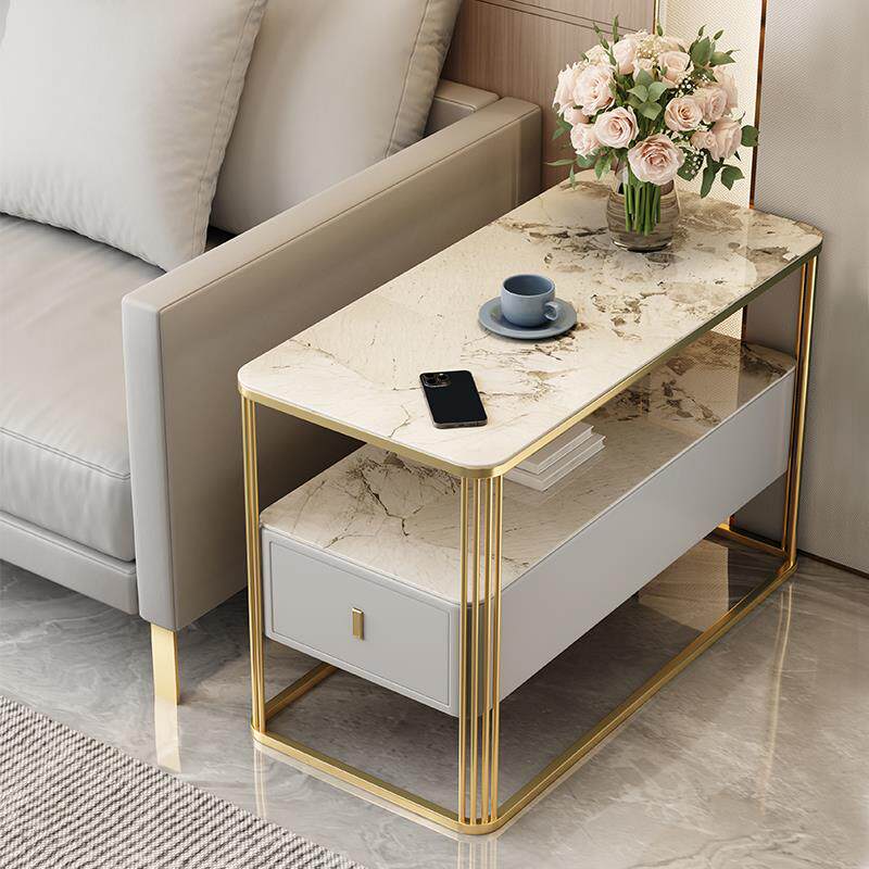 轻奢高级感沙发边柜现代简约岩板边几客厅小茶几收纳储物柜侧边柜
