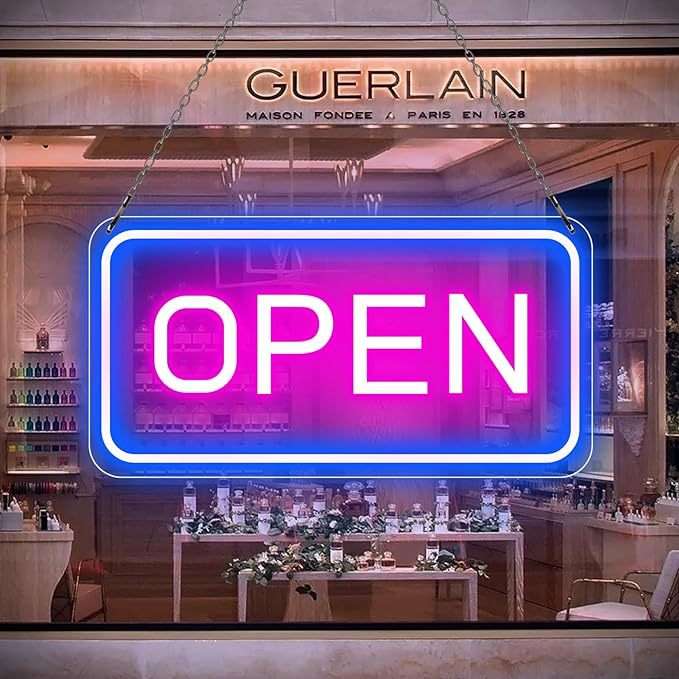 霓虹灯open指示灯牌餐厅开放性标志亚克力灯牌外贸工厂双色