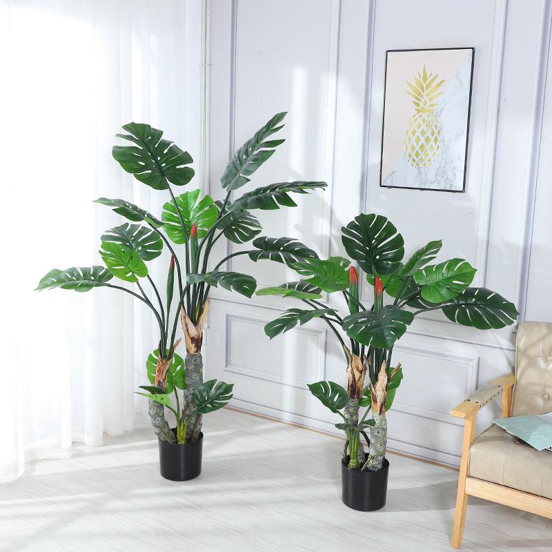 北欧风仿真植物龟背盆景客厅家用室内植物装饰大型绿植植被摆件品