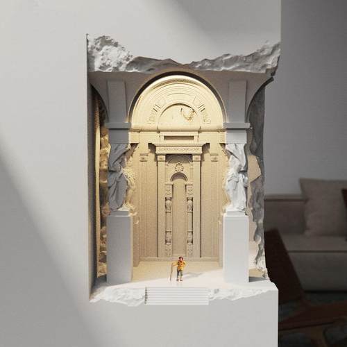 亚特兰蒂斯床头走廊过道氛围灯石膏灯嵌入式墙角内嵌石膏感应壁灯