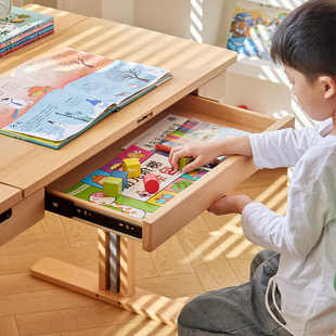德国KASEEL儿童学习桌可升降小学生书桌实木写字桌家用课桌椅套装
