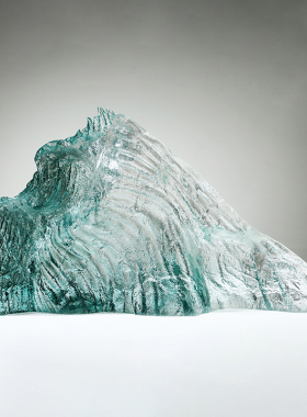 酒店大堂玄关透明树脂假山招财摆件售楼部大厅样品房客厅大型落地