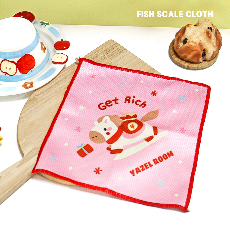 魔力清洁吸水洗碗布擦碗不易沾油厨房擦玻璃专用马上有福鱼鳞抹布