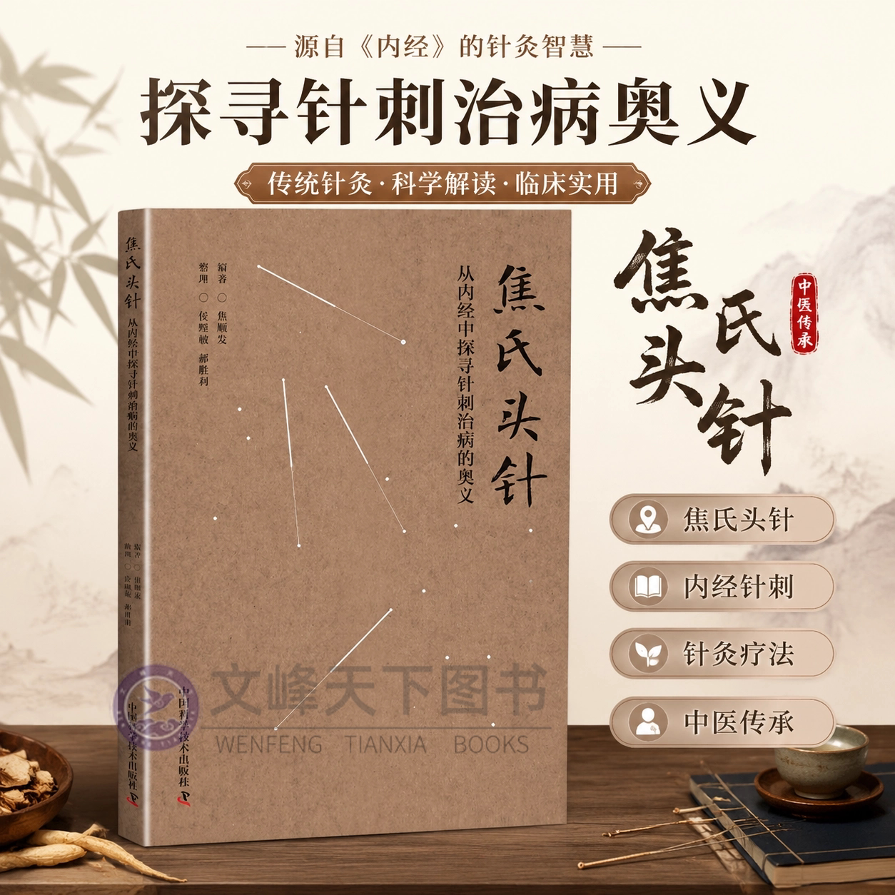 【文峰天下】焦氏头针：从内经中探寻针刺治病的奥义 书中附带视频 经典医案 焦老将针灸 书法 国学 中西医学融为一体，针笔合一