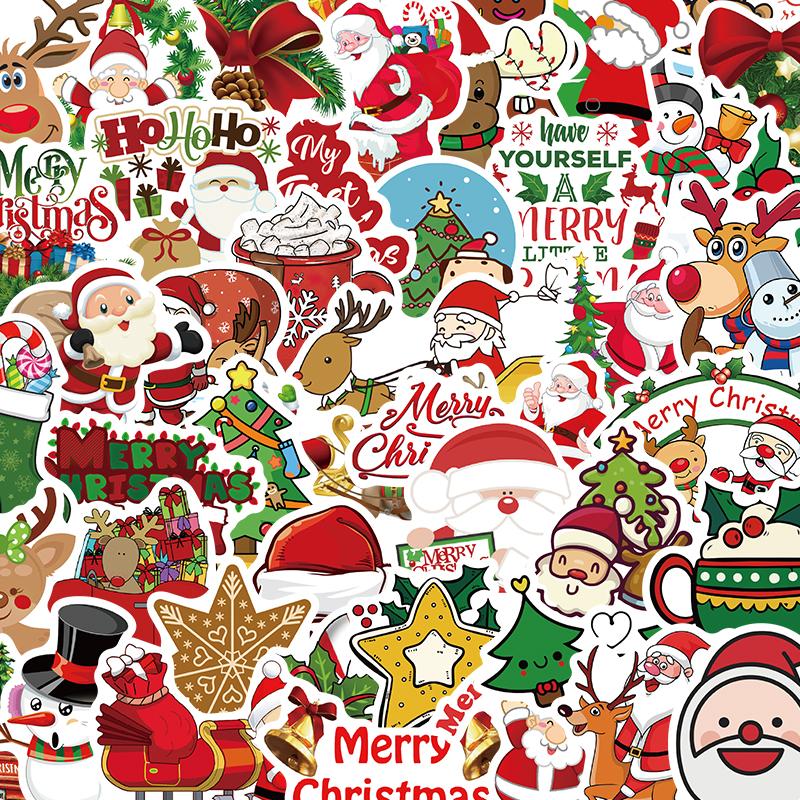 圣诞包装贴纸防水DIY贴画
