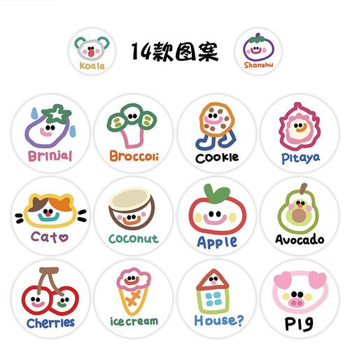 可爱卡通儿童物品英语装饰贴画
