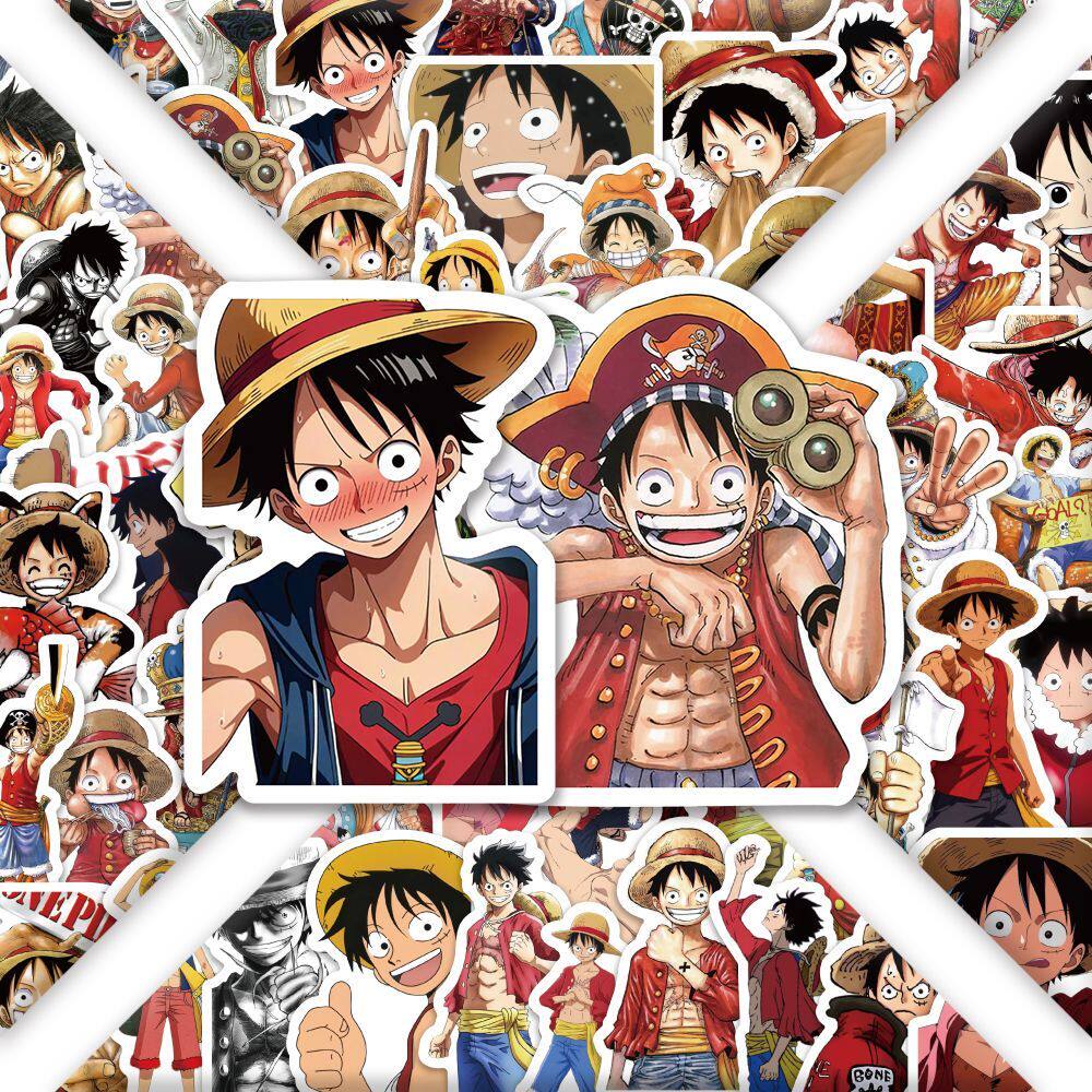 180张路飞贴纸热血海贼王动漫漫画二次元趣味装饰手机手账贴画diy