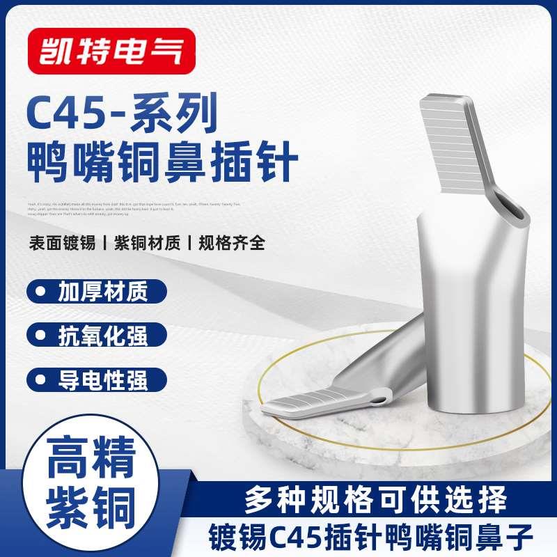 鸭嘴型插片2.5-95平方 C45插针铜接线端子 紫铜线鼻子 空开铜鼻子