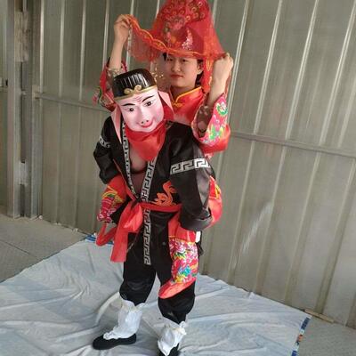 八戒背媳妇演出道具 老汉背妻 张公背张婆 民间社火表演道具