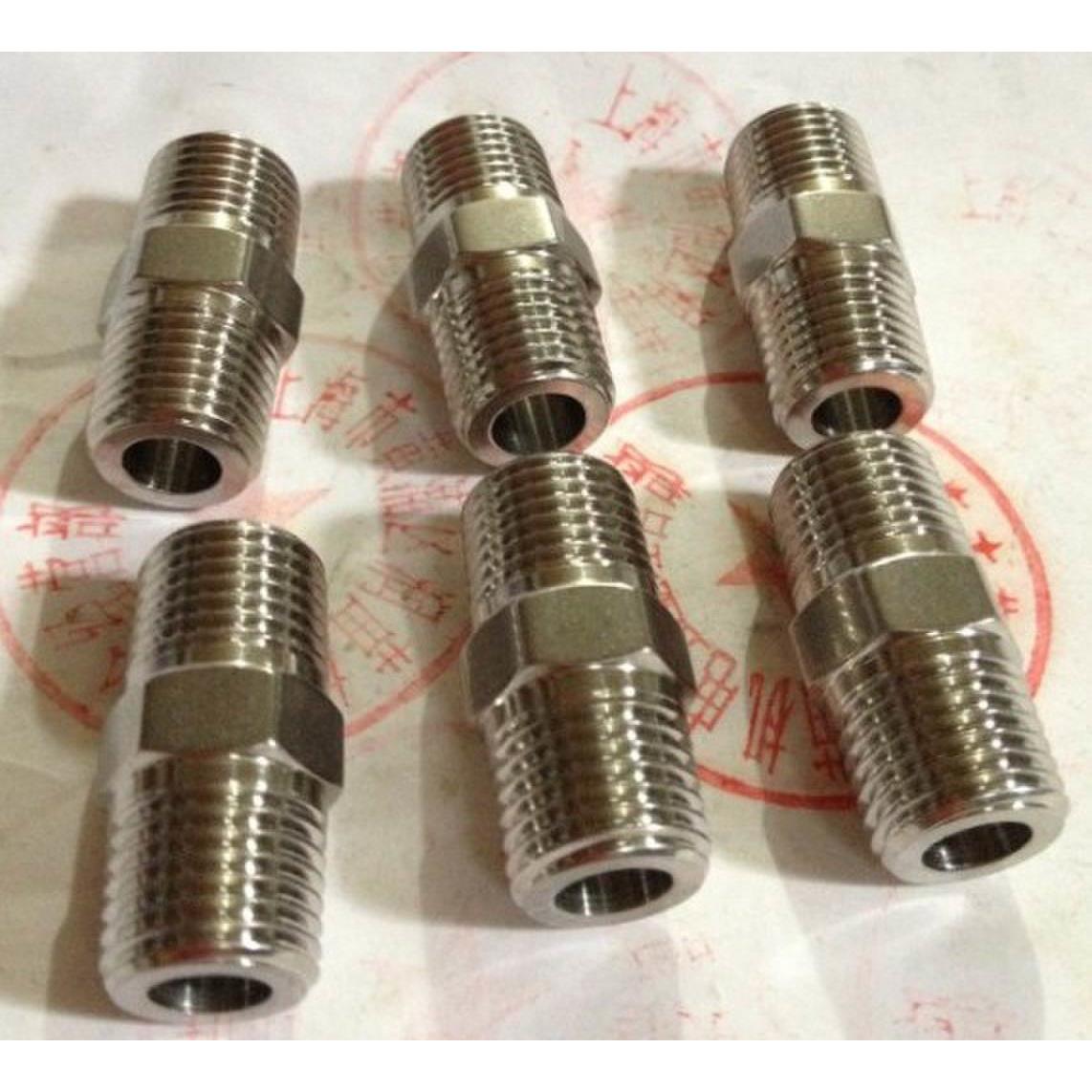 304不锈钢六角棒外丝不锈钢六角外丝直通对丝 双外丝1分2分3分4分