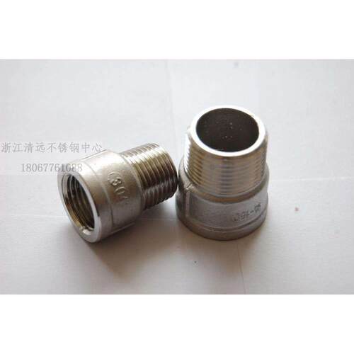 304不锈钢316内外丝接头螺纹DN15内外牙管箍中高压25【重型加厚】
