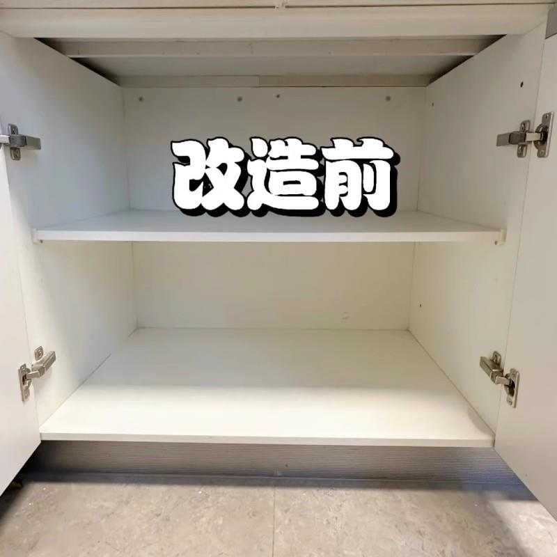 橱柜收纳盒可伸缩抽屉式桌面零食杂物厨房整理盒直角深柜储物箱子