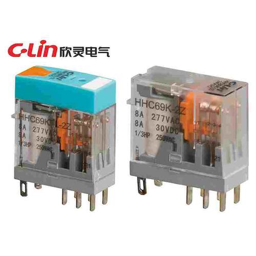 欣灵牌超薄型小型中间电磁继电器HHC69KL-2Z带灯 HHC69K-2Z 8插脚