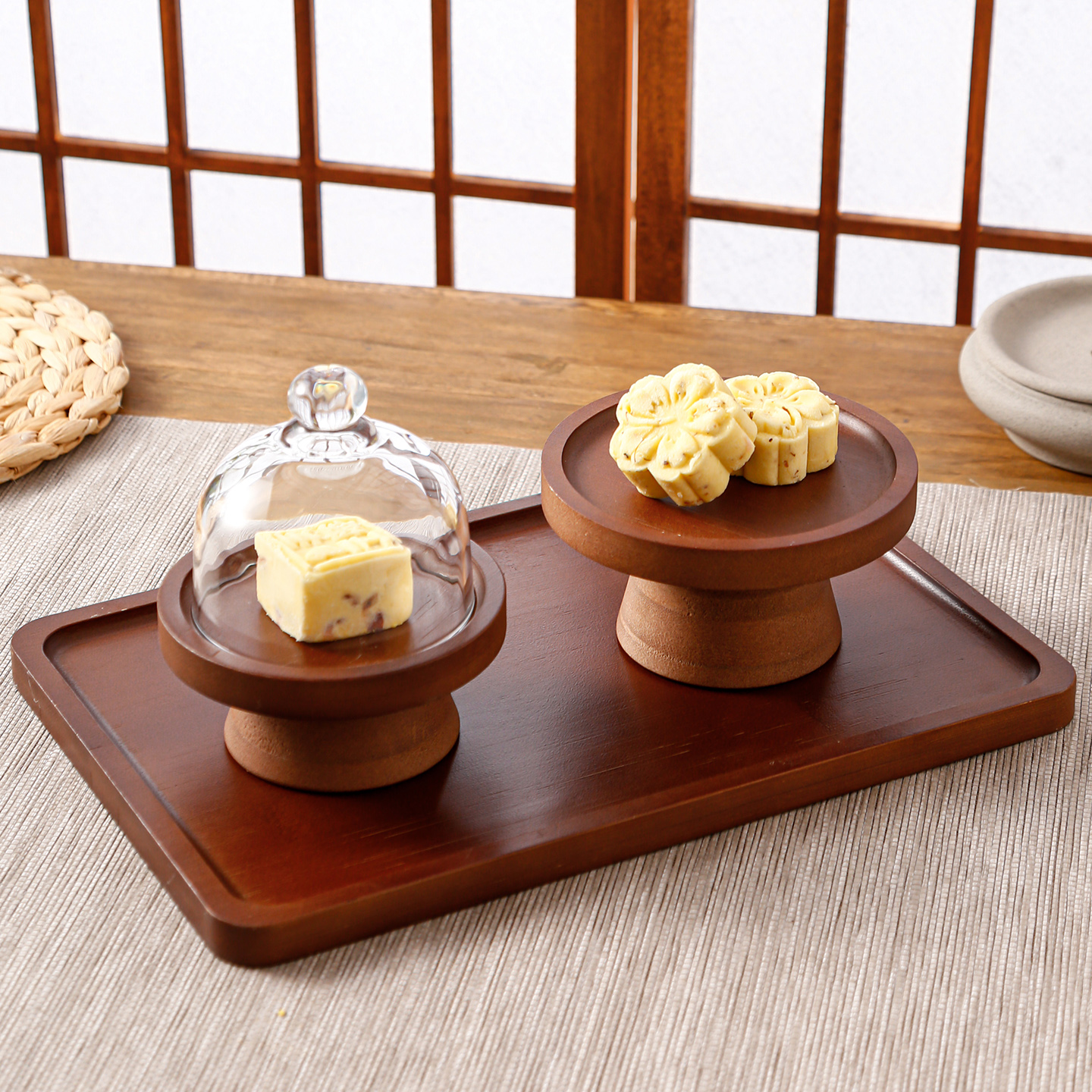 沂淘中式竹制迷你高脚台