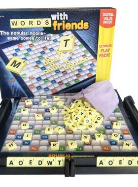 Scrabble Board Puzzles Game Jigsaw-Words Spelling-Table Kids