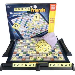 Scrabble Board Puzzles Game Jigsaw-Words Spelling-Table Kids