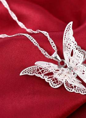 hollow butterfly necklace Female choker 蝴蝶项链翅膀吊坠饰品