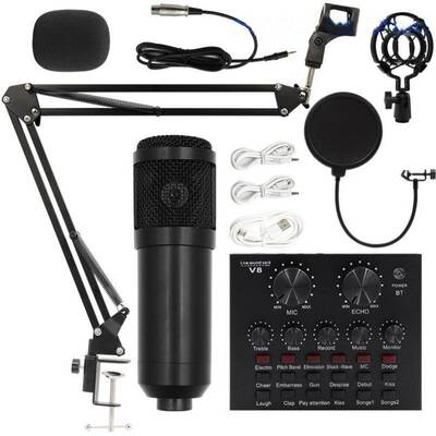 Bm800 condenser microphone + V8 sound card computer recordin