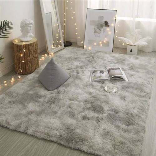 Grey Carpet Tie Dyeing Plush Soft Carpets For Living Room Be