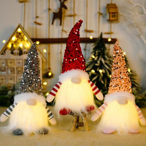 Christmas LED Lights Rudolph Doll Ornament Harvest Festival