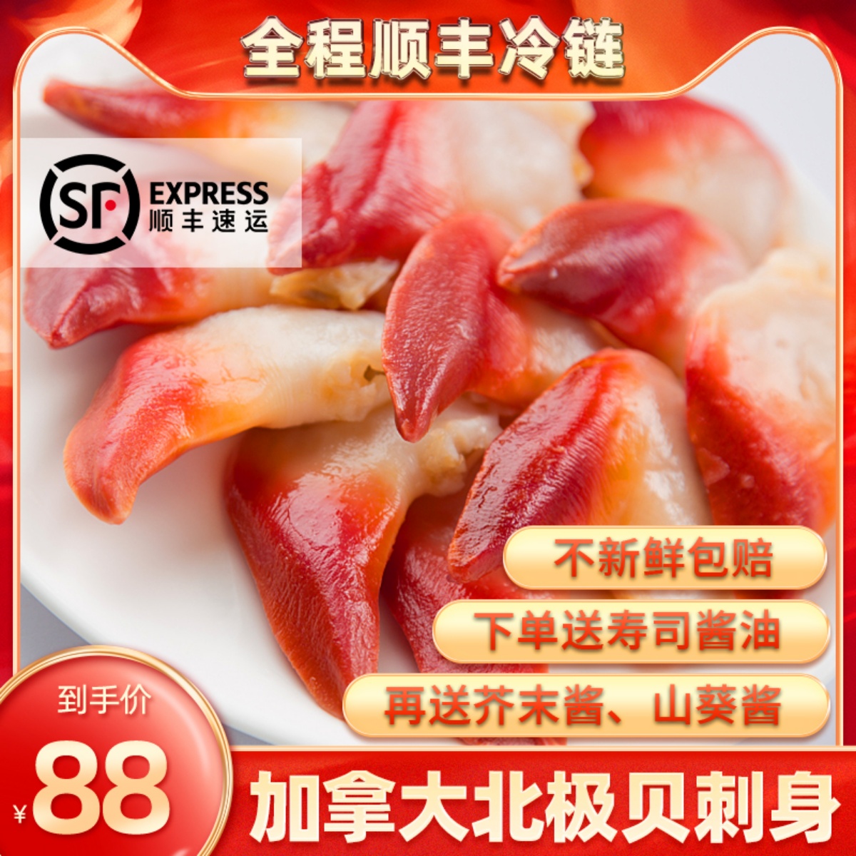 加拿大北极贝北极贝刺身