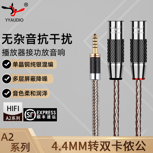YYAUDIO杨阳4.4转双卡农公音频线