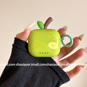 ins风立体梨子橙子适用airpodspro3保护套新4代airpods3耳机套二三代苹果airpodspro2耳机保护套情侣韩风少女