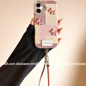 13防摔14保护套少女心网红小众个性 ins风立体小马皮纹带挂绳立适用苹果17promax手机壳iphone16pro女款 15新款