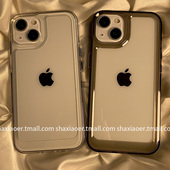 太空硬壳透明亚克力适用iphone13promax苹果12手机壳11硅胶14女xr新款 xs透黑x防摔套15max简约高级感大孔防摔