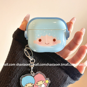 可爱双子星情侣适用airpods4保护壳airpodspro3保护套新款 苹果耳机保护壳pro2耳机套女款 二三4代耳机壳趣味潮