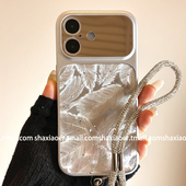 13防摔14保护套少女心高级感轻奢个性 ins风电镀羽毛带链条适用苹果17promax手机壳iphone16pro女款 15新款 辣妹