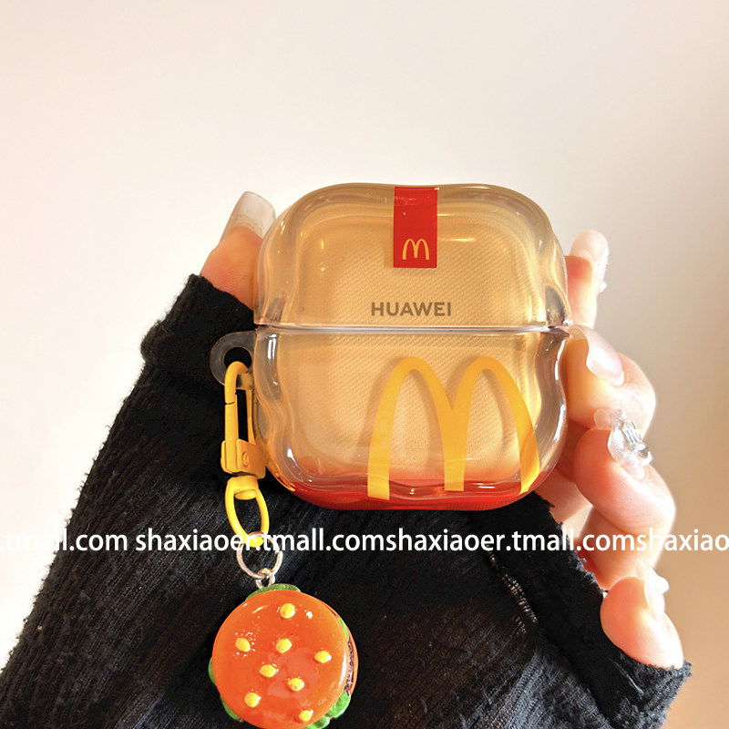 ins风个性英文适用HUAWEIfreebuds5/5i华为5保护套freeclip2新款buds6/6i透明蓝牙耳机壳clip1硬壳保护套透明