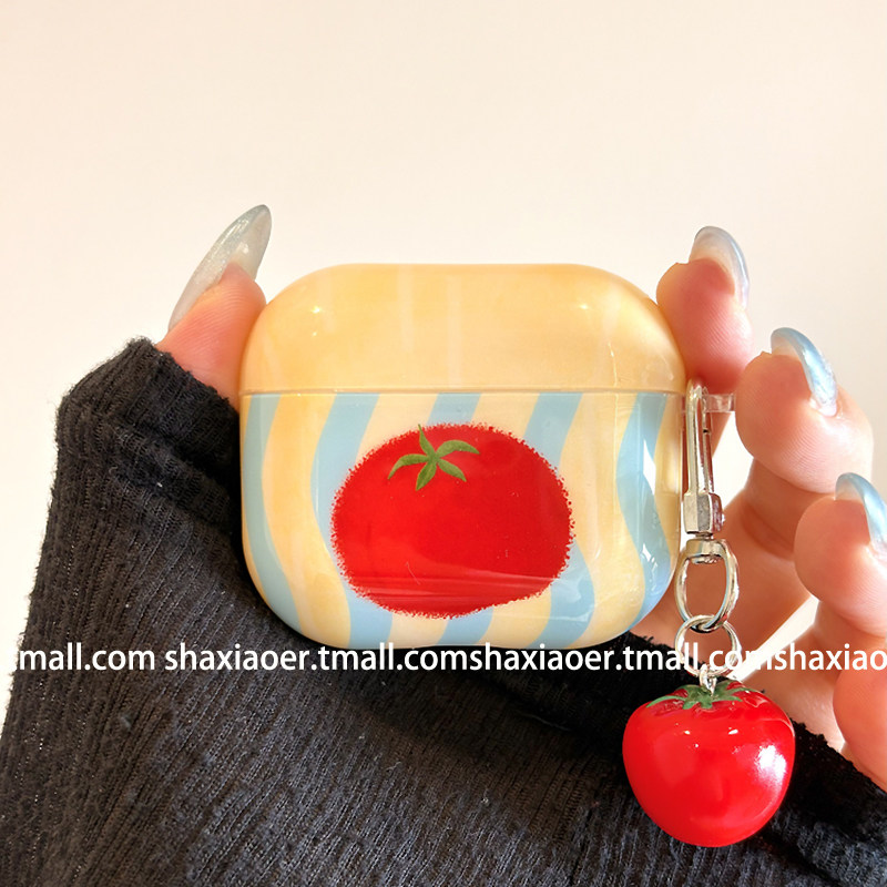 ins风西红柿适用airpods4保护套新3代airpodspro2耳机套二代苹果耳机保护套airpodspro3耳机保护壳韩风小众潮,3C数码配件,耳机保护套,淘宝优惠券,粉丝福利购,淘宝优惠卷