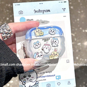 蓝透吉伊卡哇挂饰适用airpodspro3苹果无线蓝牙耳机套airpods1 airpodspro2耳机壳新三代保护套可爱 2女4新款