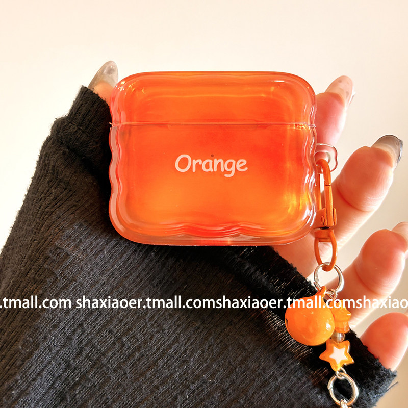 超火星羽橙色适用airpods4保护壳airpodspro3保护套新款苹果耳机保护壳pro2耳机套女款二三4代耳机壳高级感潮,3C数码配件,耳机保护套,淘宝优惠券,粉丝福利购,淘宝优惠卷
