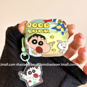 日韩蜡笔小新动感超人适用airpodspro3保护套新4代airpods2耳机套二代苹果airpodspro耳机保护套可爱卡通少女