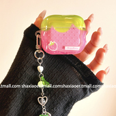 ins风粉色草莓适用airpods4保护壳airpodspro3保护套新款 苹果耳机保护壳pro2耳机套女款 二三4代耳机壳韩风潮