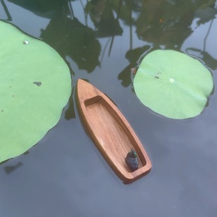小木船乌篷船可下水摆件模型漂浮装饰木船渔船鱼池实批发水上玩具