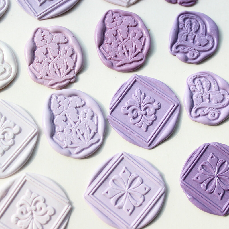 moodtape复古鸢尾花封印信异形双层火漆章mood手帐印章