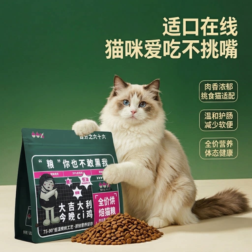 百分之六十六鲜肉猫粮1.5kg