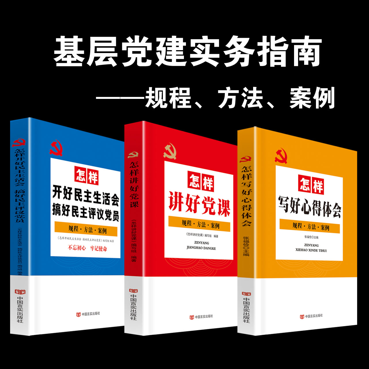 党建书籍 怎样讲好党课+怎样开好民主生活会搞好民主评议党员+怎样写好心得体会 套装3册 党员办公学习党建手册 中国言实出版社