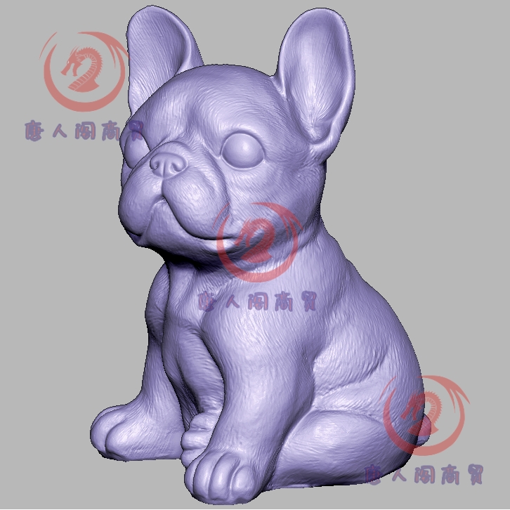 狗小狗法斗犬动物圆雕图图纸三维立体图雕刻stl文件3d打印模型185