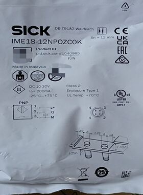 SICK西克接近开关IME18-12NPOZCOK，马来