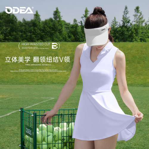 ODEA女V领无袖显瘦网球裙