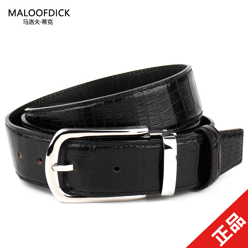 MALOOFDICK马洛夫蒂克腰带男鳄鱼皮精钢针扣裤带大气奢华男士皮带