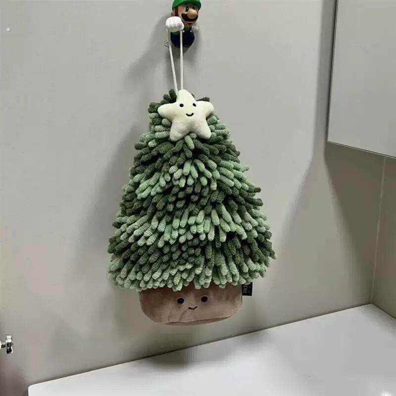 圣诞树擦手巾挂饰可爱雪超强吸水加厚防臭速干厨房卫生间浴室