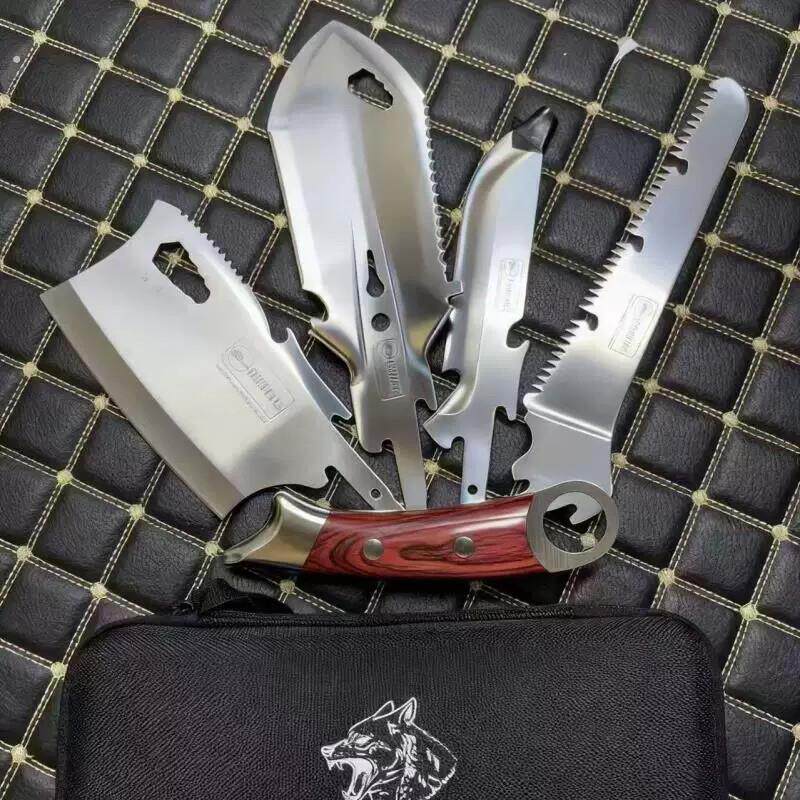 新款户外多用露营工具四件套园艺工具铲子锯子组合